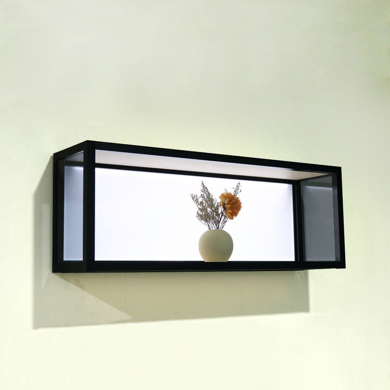 810x200x298mm Aluminium Luminous Cube Wall Shelf สำหรับตกแต่งห้องนั่งเล่น