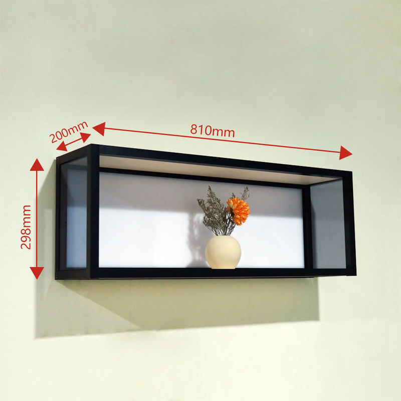 810x200x298mm Aluminium Luminous Cube Wall Shelf สำหรับตกแต่งห้องนั่งเล่น