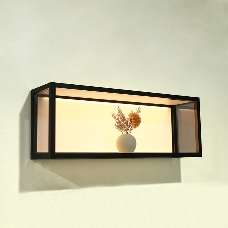 810x200x298mm Aluminium Luminous Cube Wall Shelf สำหรับตกแต่งห้องนั่งเล่น
