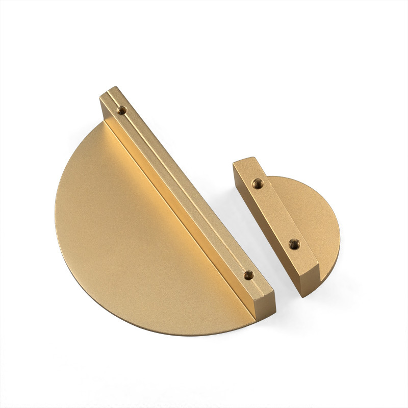 Luxe Transitional Cabinet Semicircle Satin Brass Handles ตู้ครัวจับ 2.63in 3.54in 4.7inches